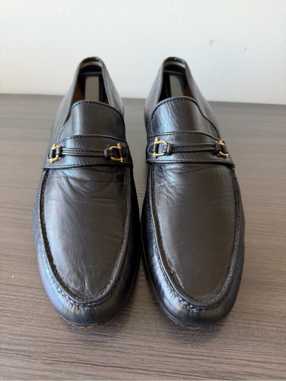 Authentic Gucci Mens Blck Leather Horsebit Loafers Made in Italy Classic Size 43 - Picture 2 of 15